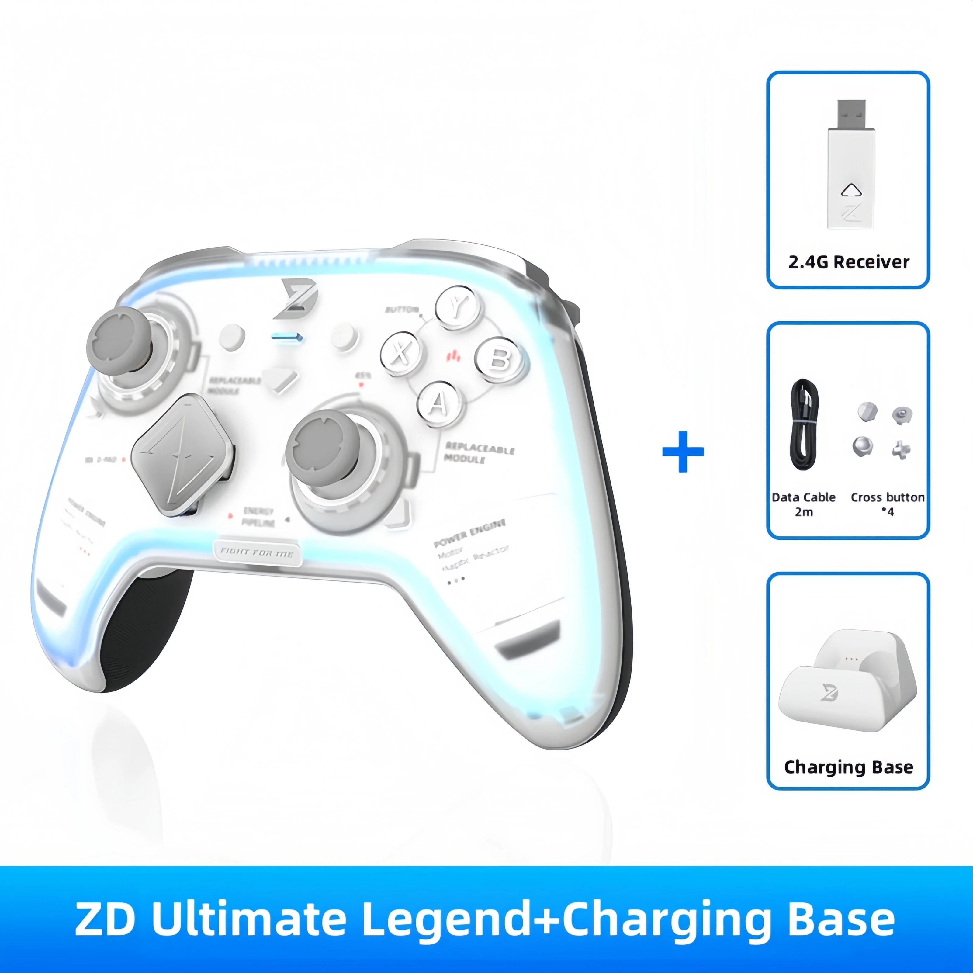 ZD Ultimate Legend Wireless Game Controller 3-Mode 3000+Hz Refresh Rate RGB Custom Switch Compatible with Switch2 PC NS TV Steam