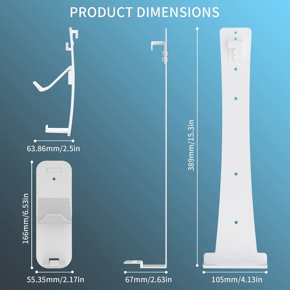 For PS5 Pro/PS5 Slim/PS5 Console Wall Mount Storage Hook Set Controller Headset Display Holder Host Wall Bracket