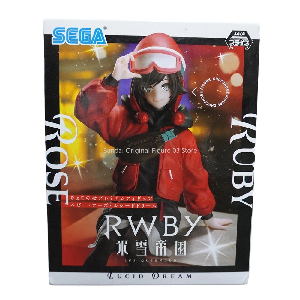 SEGA Original RWBY Ruby Rose Weiss Schnee Anime Character Model Ornament Collection Figure Kids Toy Christmas Birthday Gift