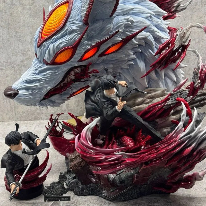 Niren Studio Chainsaw Man Hayakawa Aki With LED 1/6 Resin Statue 61cm Anime Model Action Figure Figma Figurine Collectible Toy