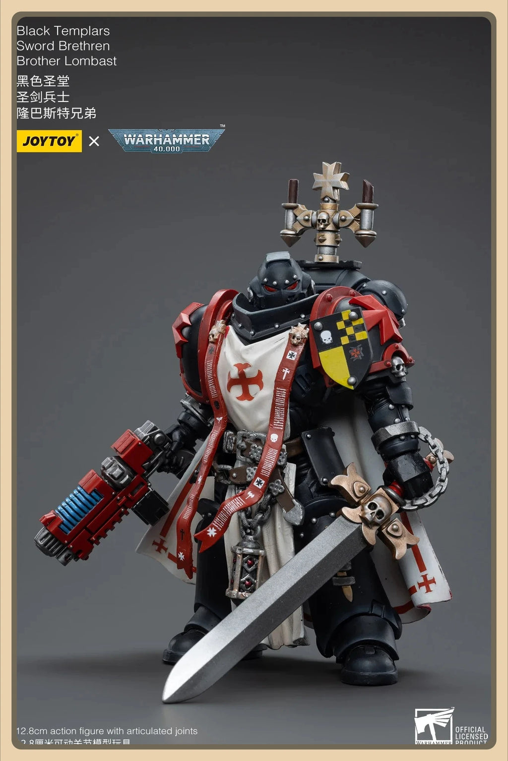 JOYTOY  40K Black Templars Chapter Sword Brethren Brother Lombast (Reissue) Anime Series 1/18 Scale Articulated Figure