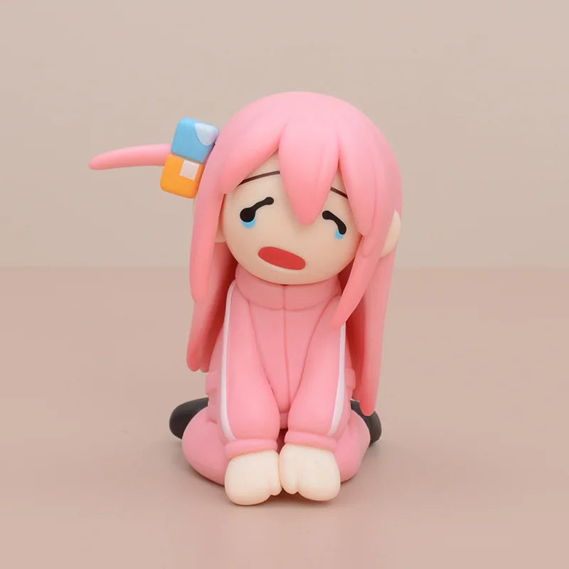 Anime BOCCHI THE ROCK! Gotoh Hitori q-version kawaii Sitting posture Action Figure PVC Model Toys Doll Desk Decor Gifts boxed