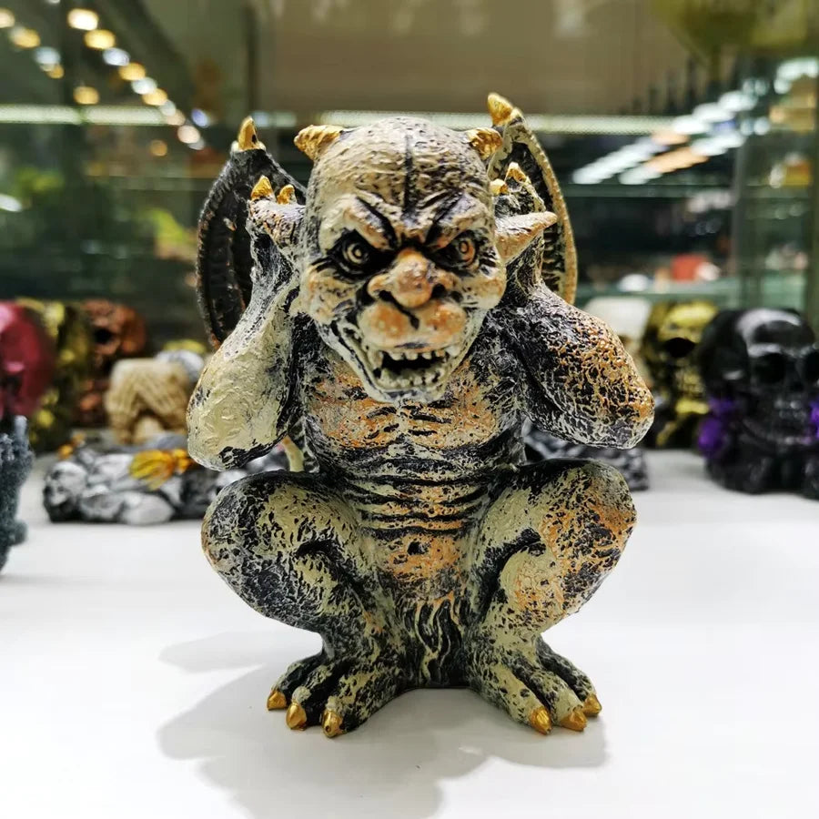 Gargoyle Resin Craft  Stone Monster Ball Holder   Crystal Ball  Mineral Specimen Stand  Decorative Ornament  Gift