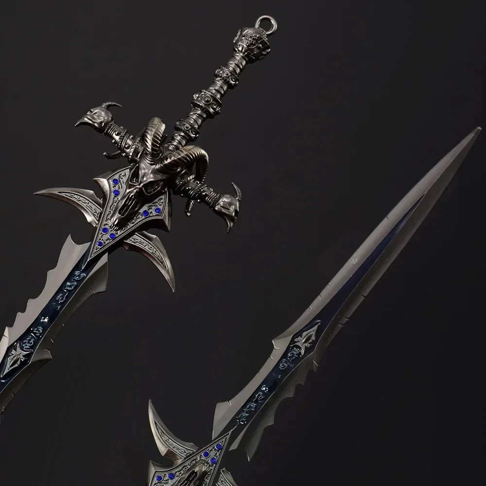 World of Warcraft Figur Arthas Menethil Lichkönig Frostmourne Schwert Set Spielzubehör Metallwaffenmodell Geschenk Spielzeug für Jungen