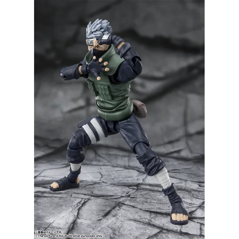 Bandai Naruto：Shippūden Anime Figure SHF Hatake Kakashi 2.0 The Hero of Sharingan Action Figure Toys for Kids Gift Model Dolls