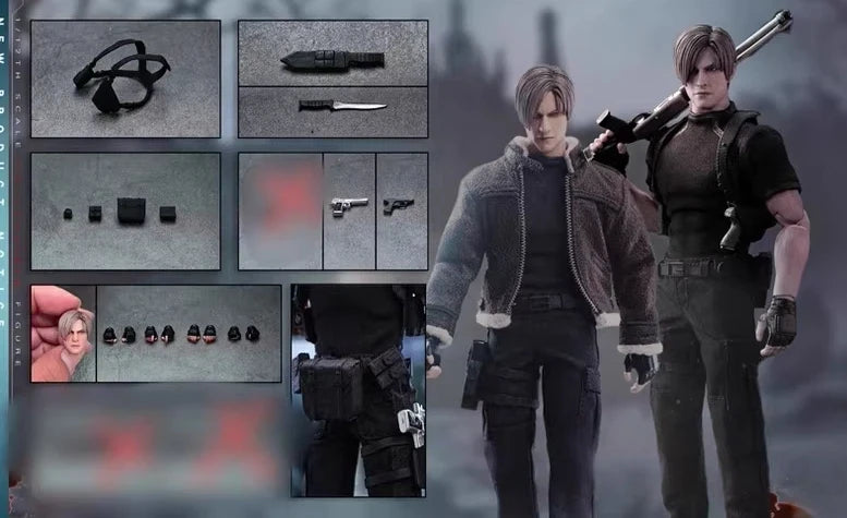 Biohazard Leon S. Kennedy Leon The Cleaner 1/12 Scale Action Figure Desktop Decoration Birthday Gift Model  Gift Fans