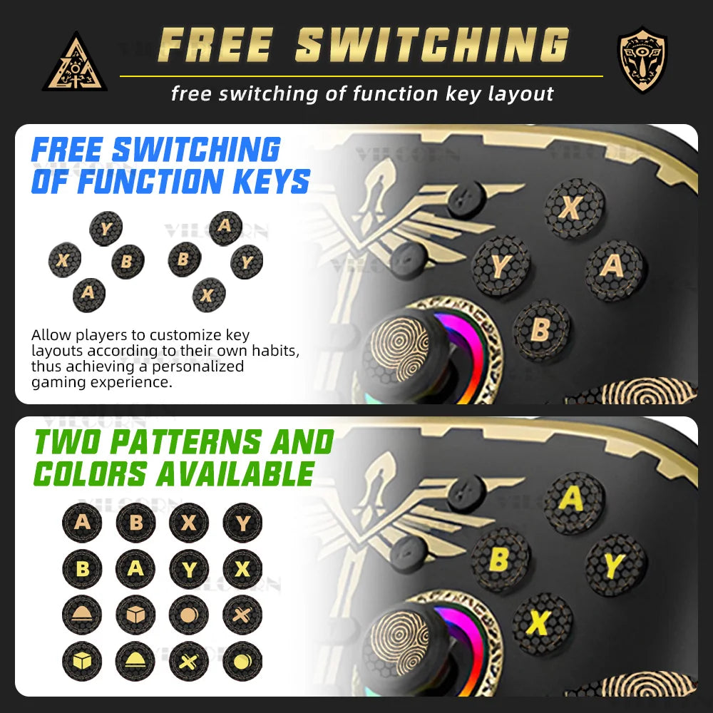 Wireless Elite Gamepad For Switch Controller For Switch Oled Lite Joystick For PC/Steam Deck Control with Custom Anti-Slip Stick