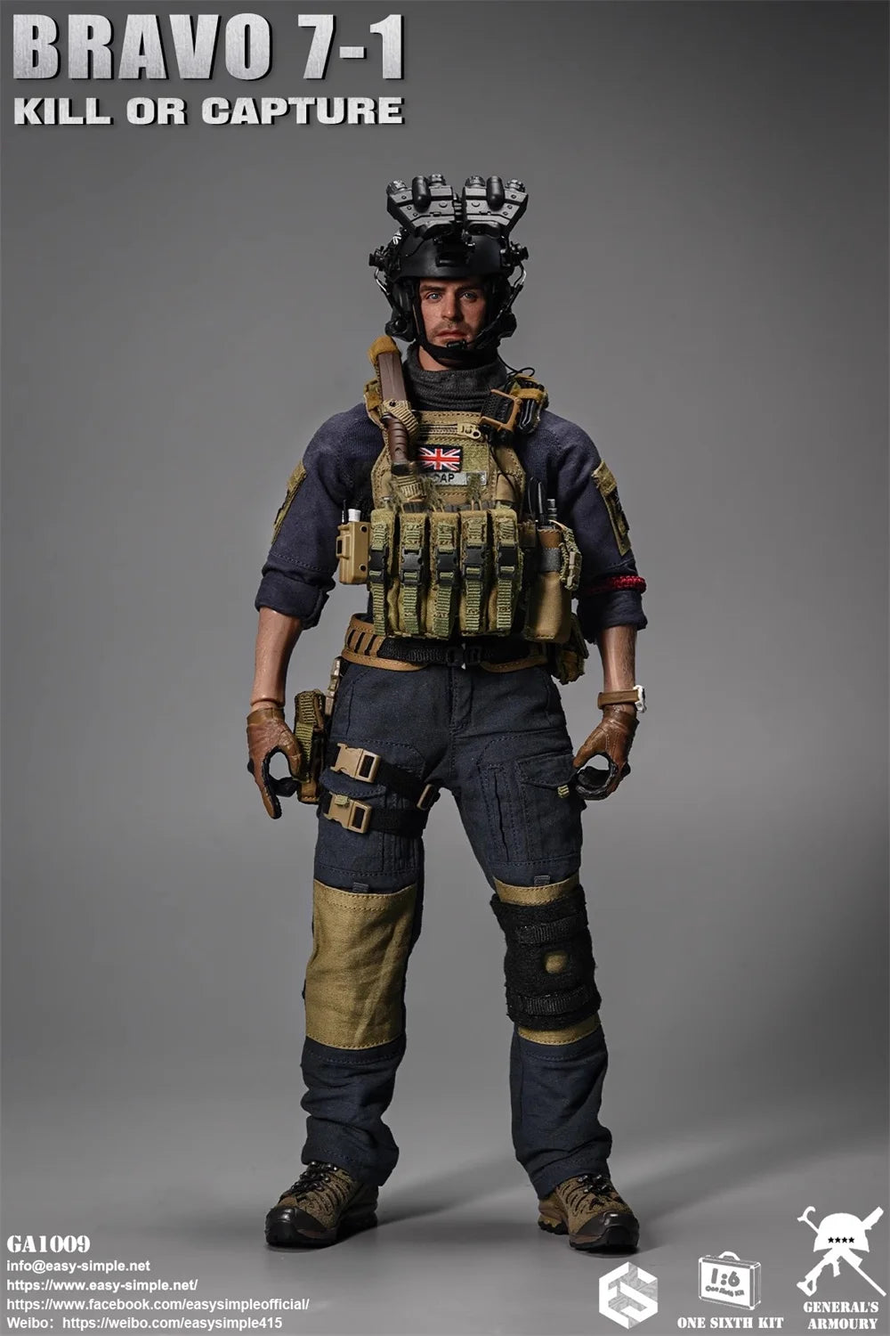 1/6 ES GA1009 The British Soldier Doll Duty Man The Call Full Set Moveable Action Figure SAS For Fans Collect EASY&SIMPLE