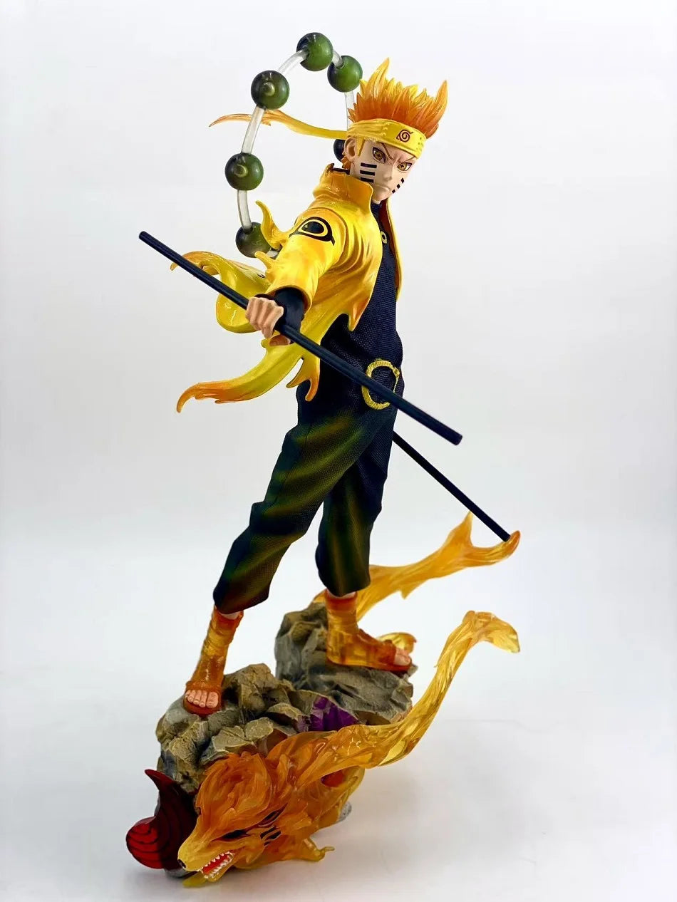 37cm Naruto Anime Figure Rikudousennin Mode‌ Uzumaki Naruto Uchiha Sasuke Action GK Figures PVC Statue Cartoon Model Toy Gifts