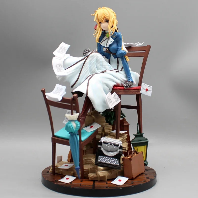 28cm Anime Violet Evergarden Action Figures Gk Acrylic Figurine Model Collection Peripheral Creative Toys Decoration Doll Gifts