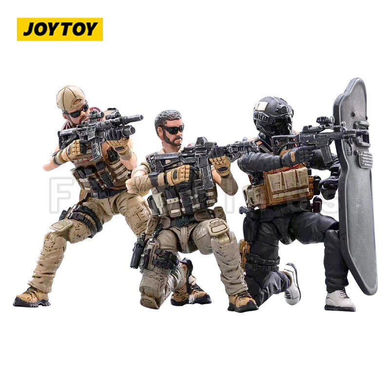 1/18 JOYTOY Action Figure (3PCS/SET) Hardcore Mercenary Trio Anime Collection Model Toy