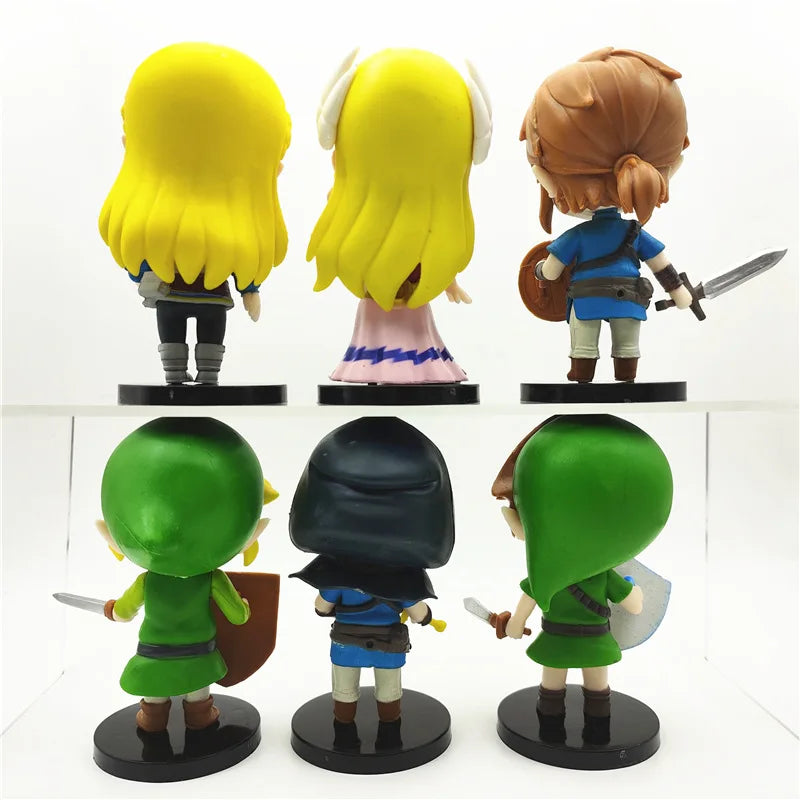 6Pcs/Set The Legend of Zelda Game Figures Periphery Toys Link Action Figure Q Version Anime Pvc Model Doll Kawaii Ornaments Gift