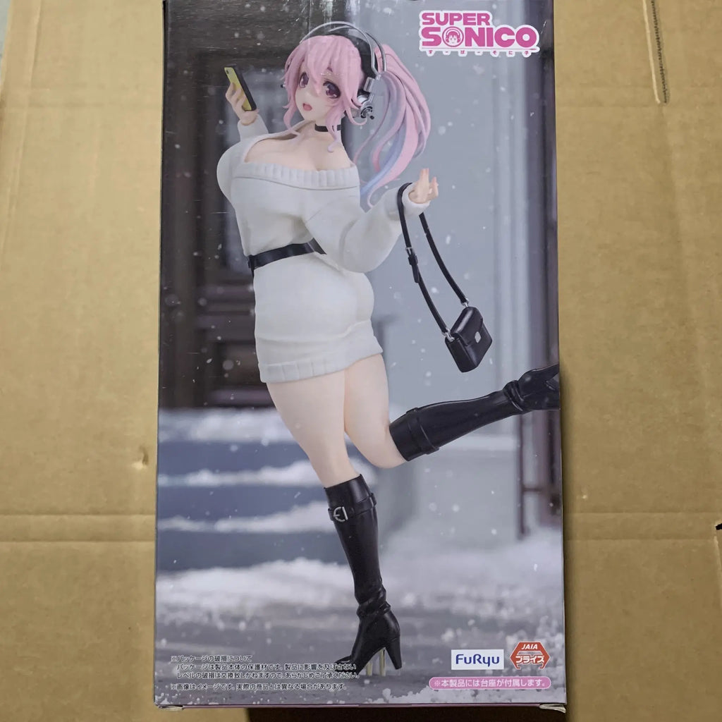 Original Furyu Bicute Bunnies Soniconi Super Sonico Pearl White Ver. Kawaii Action Figure Anime Pvc Model Collectible Gifts Toys