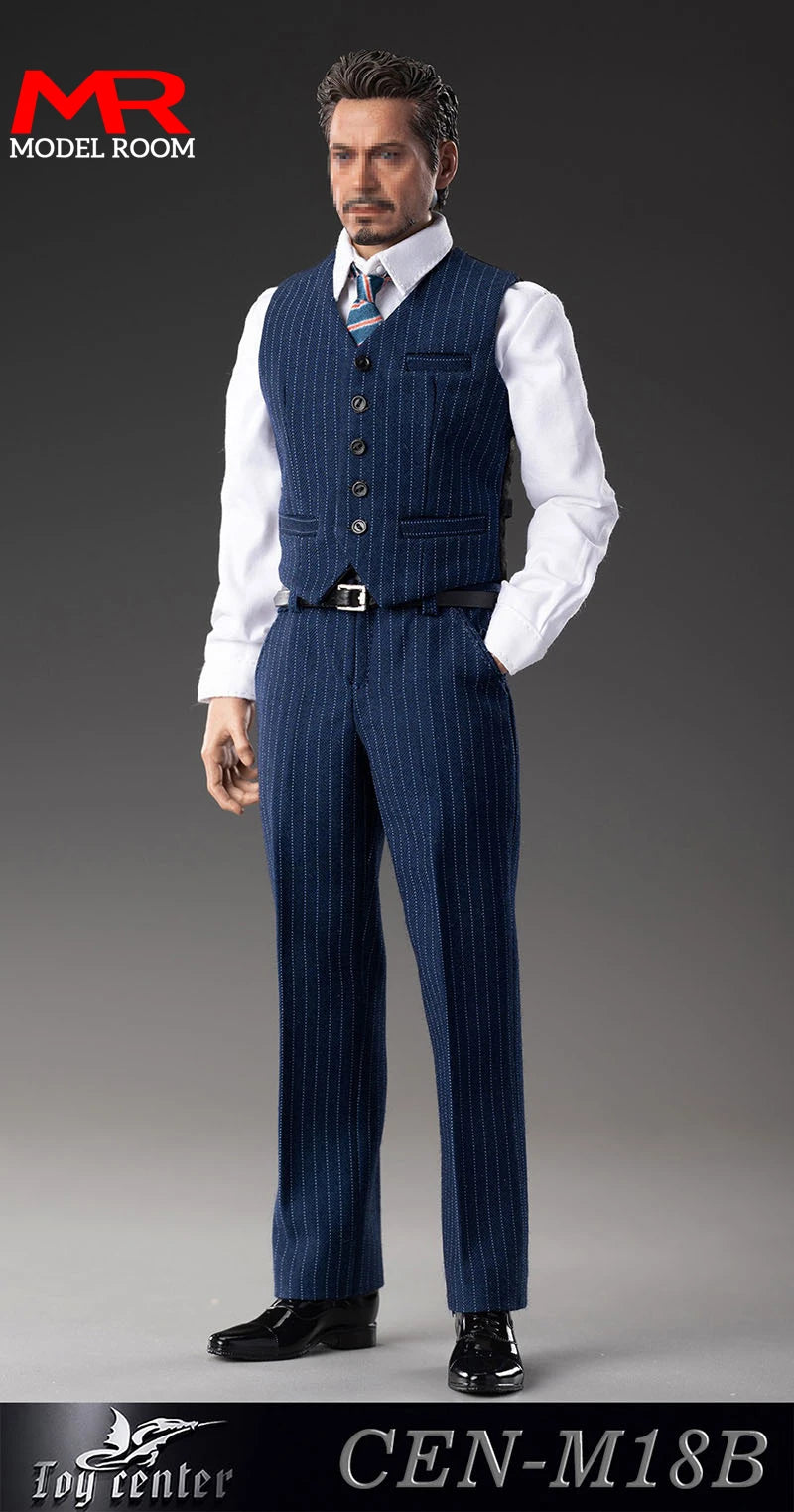 Toy center CEN-M18 1/6 Scale British Gentleman Striped Suit Male Soldier Clothes Model Fit 12'' Action Figure Body Dolls