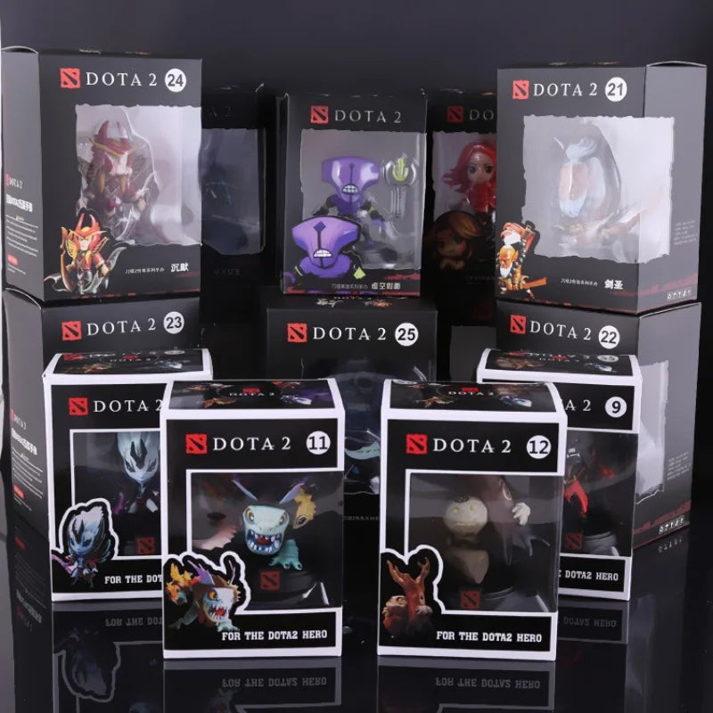 Dota 2 Actionfiguren-Set: Jakiro, Shadow Fiend, Snapfire, Earthshaker, Drow Ranger, Rubick, Treant, PVC Q Version, 10 cm Spielzeugpuppe