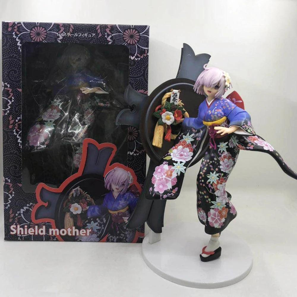 27CM Anime Fate/Grand Order Mash Kyrielight Figure 1/7 Grand New Year Kimono Dress Up Model Toy Gift Collection Action Figure