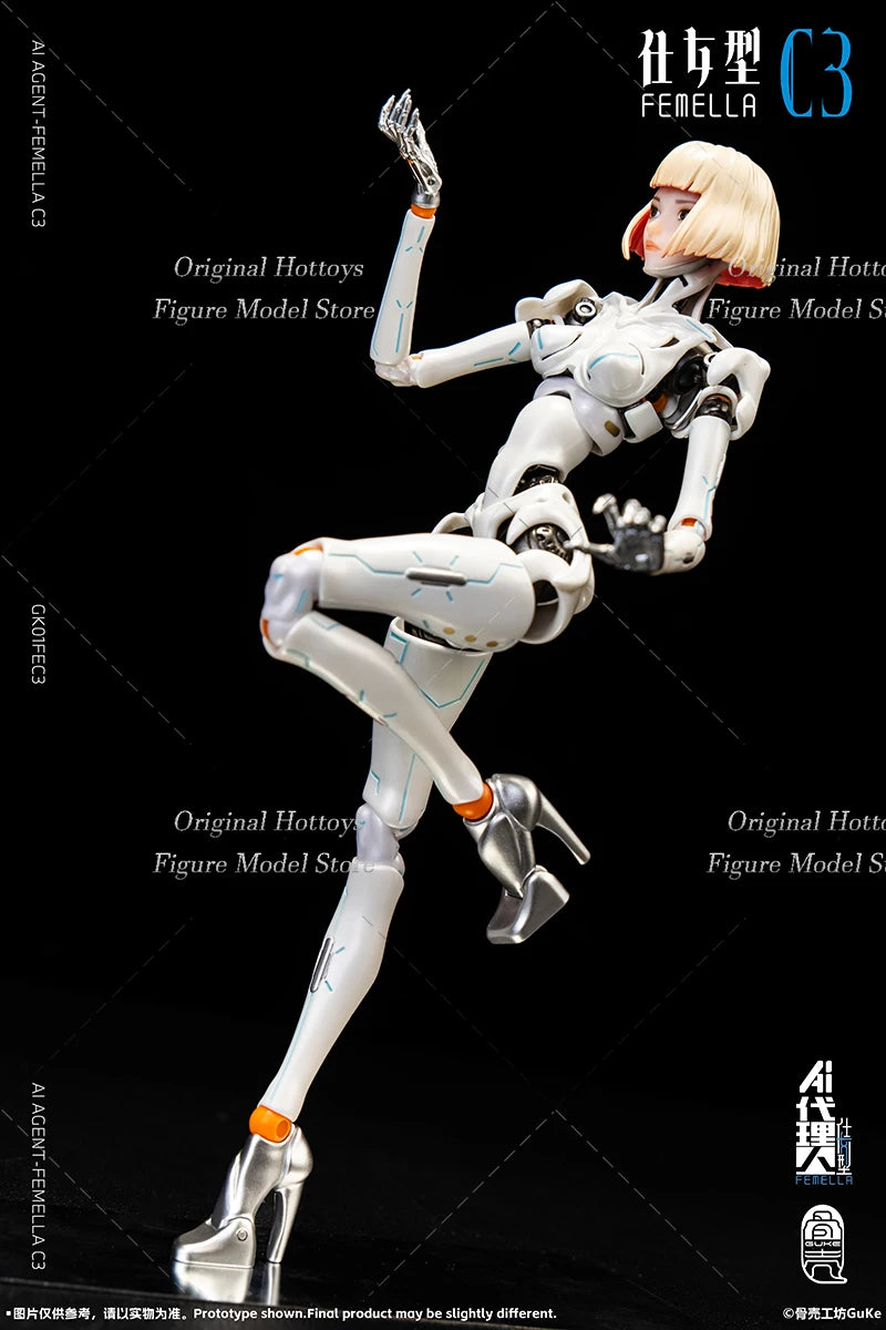 Guke Studio GK01FEC3 1/12 Scale Female Soldier AI Agent Skeleton C3 Full Set 6-inches Action Figure Model Doll Collection