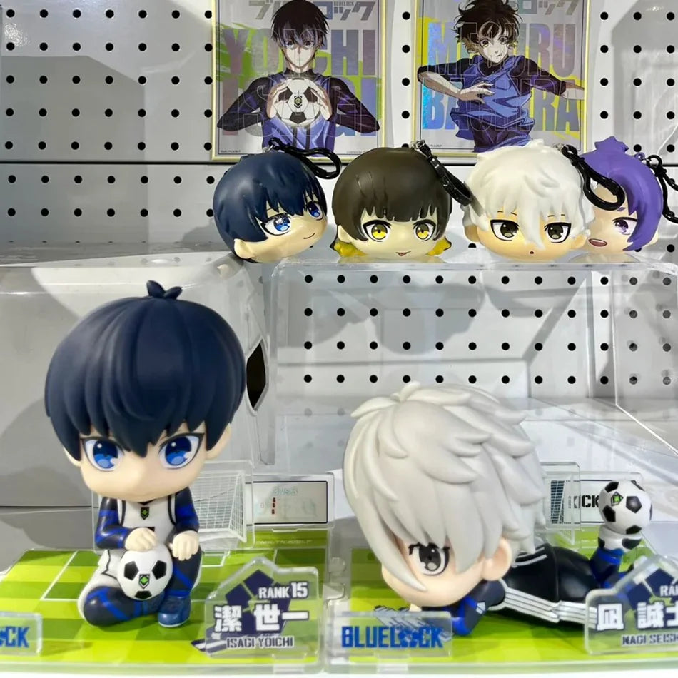 BLUE LOCK Action Figures Isagi Yoichi Nagi Seishiro Anime Figure Q Version Figurine PVC Collectible Model Kids Doll Toys Gift