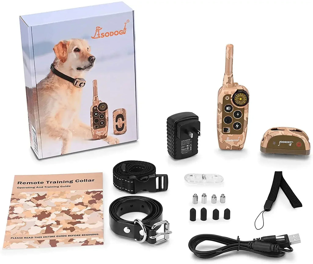 Hundeerziehungshalsband mit Bellstopper, elektronischer Fernbedienung, 600 m wasserdicht, wiederaufladbar, Hundeabwehr- und Trainingshalsband