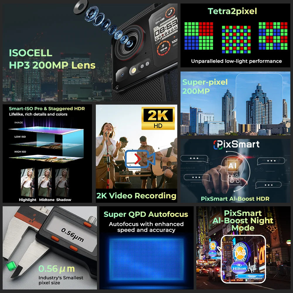 HOTWAV Cyber 15 Rugged Smartphones G99 Gaming Phones 200MP Outdoor Shooting Cellphones On Sale 6.6'' FHD+ 120Hz 12GB 256GB