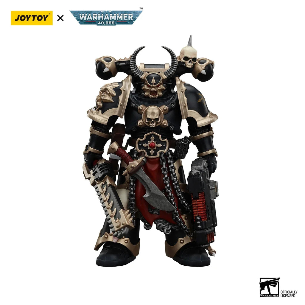 【MT】JOYTOY 1/18 Action Figure Warhammer 40K Chaos Space Marines Black Legion Chosen Champion Anime Toys Model