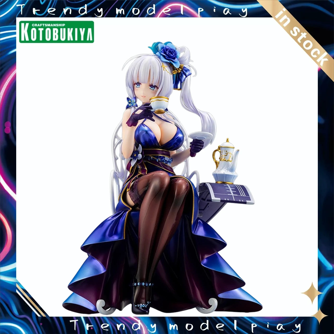 In Stock Original KOTOBUKIYA Genshin Impact Azur Blue Route Glory Figures 1/7 Model Toys Gifts Collection Ornaments