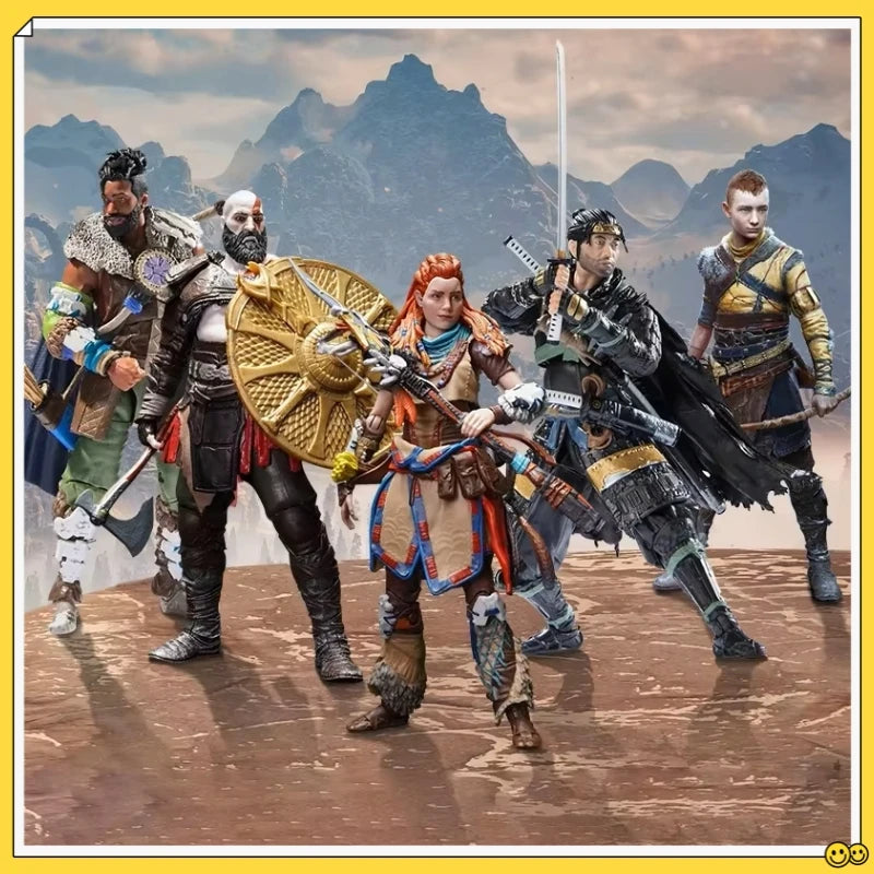 Original God Of War 5 Model Aloy Varl Atreus Anime Action Figure Toys Game Figuras Peripheral Collection Desktop Ornaments Gifts