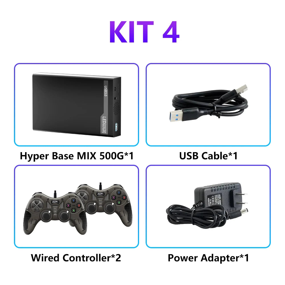 Mix 500G Hard Disk Drive Retro Gaming HDD&Game controller with 38200+ AAA&3D&Retro Games Retrobat&Launchbox&Playnite 50+Emulator