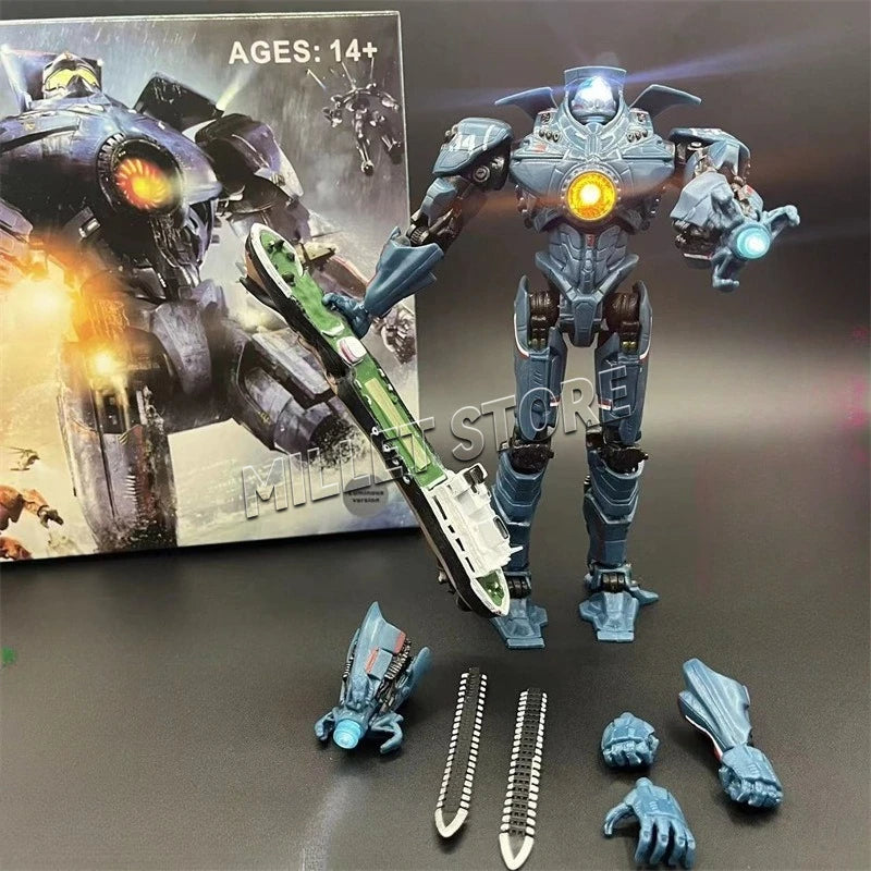 Emit Light 20CM NECA Figure Pacific Crimson Typhoon Gipsy Danger Cherno Alpha Model Toys Rim Collection Doll Gift