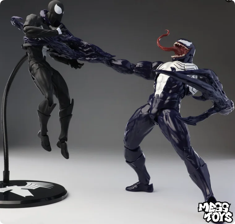 NEW Mess Toys Venom Spider Man Lethal Neighbor Symbiotic Black Suit Messtoys Spiderman Anime Action Figure Model Doll Gifts Toys