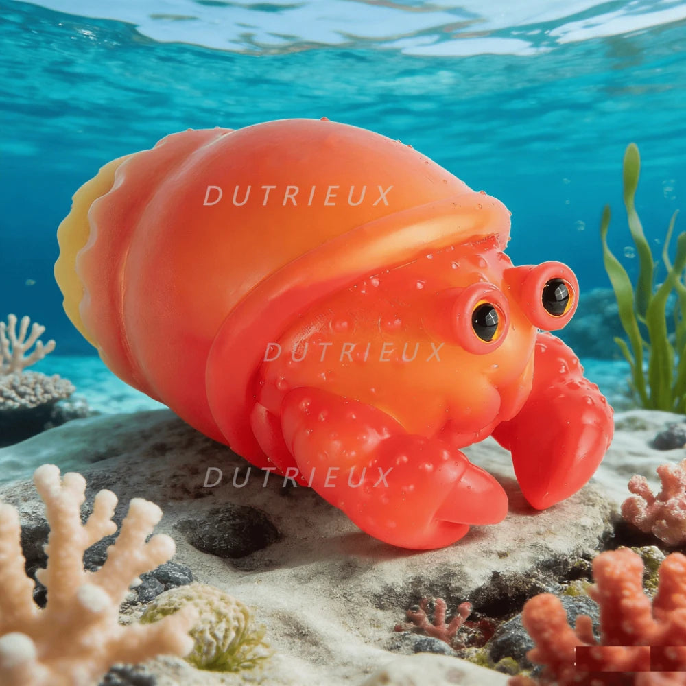 Realistic Red Crab Sculpture Simulated Hermit Crab Figurine Marine Life Statue Home Decoration Ornaments Home Bedroom Decoration