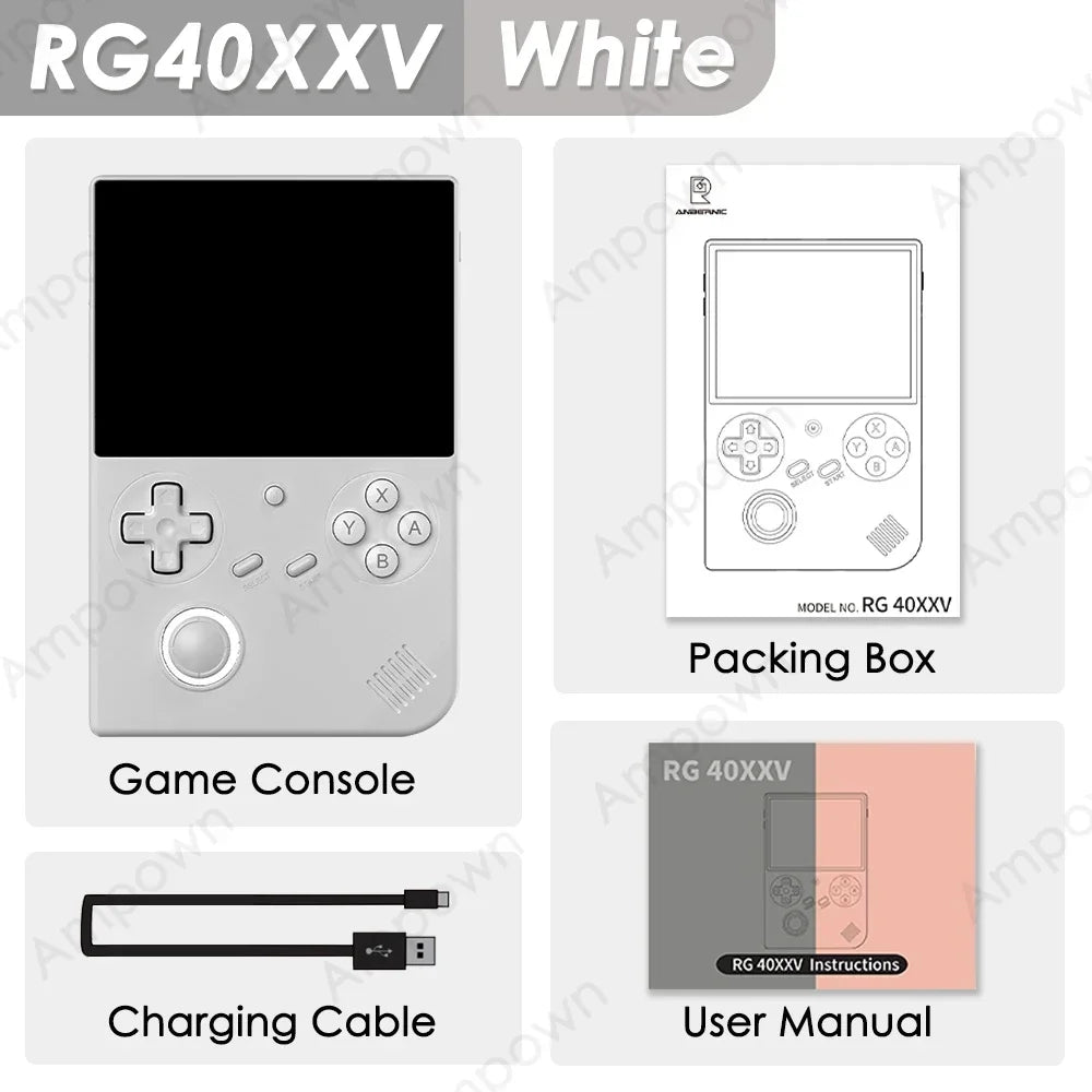 ANBERNIC RG40XXV Handheld Game Console 4''IPS Screen Video Output Joystick RGB Lighting Effect Streaming RG 40XXV Ebook MP4 Gift