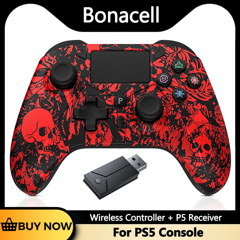 For PS5/PC/Steam Console Controller Wireless Gamepad W/ Turbo Dual Vibrate Gaming Joystick Game Remote Control Handle Rocker