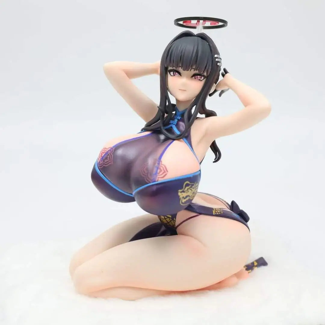 Blue Archive 17cm Tsukatsuki Rio Figure Anime Game Periphery Sexy Cheongsam Beautiful Girl PVC Statue Desktop Model Ornaments