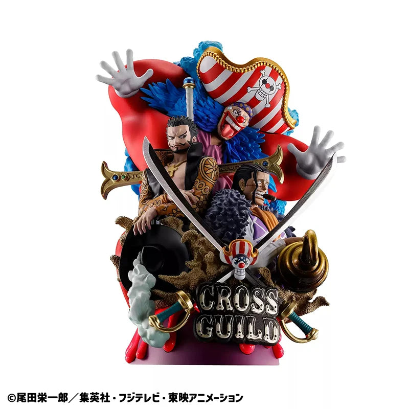 MegaHouse Original ONE PIECE CROSS GUILD Dracule Mihawk Sir Crocodile Buggy Anime Figures Action Model Toys