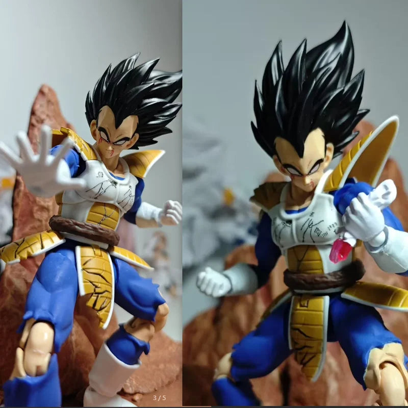 In Stock Son Goku Vegeta RE Double Floating Head Sculpt Dragon Ball SHF Head Accessory Battle Damaged Version Toys Anime Figure