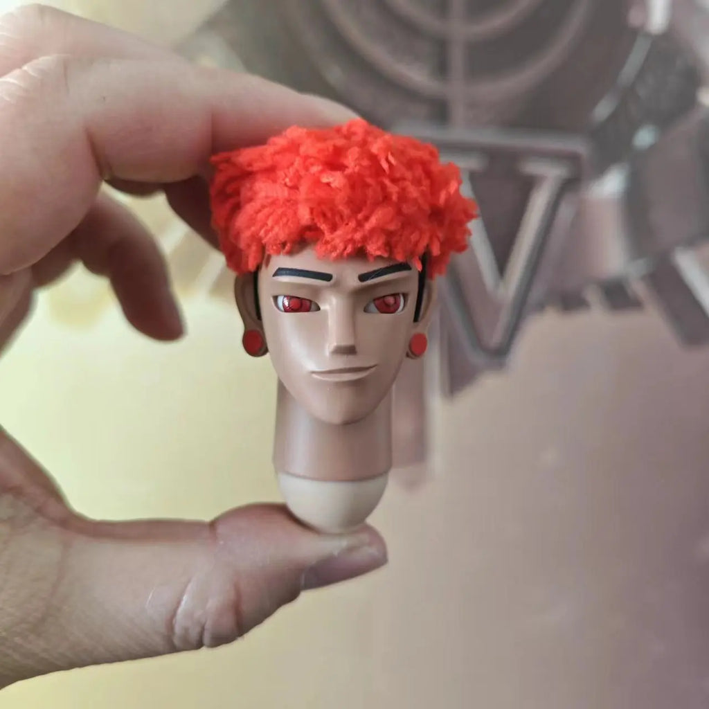 Customized 1/6 Scale Trendy Anime Male Solider Head Sculpt Boy Transplanted Hair Head Played Model for 12in Action Figure Toy