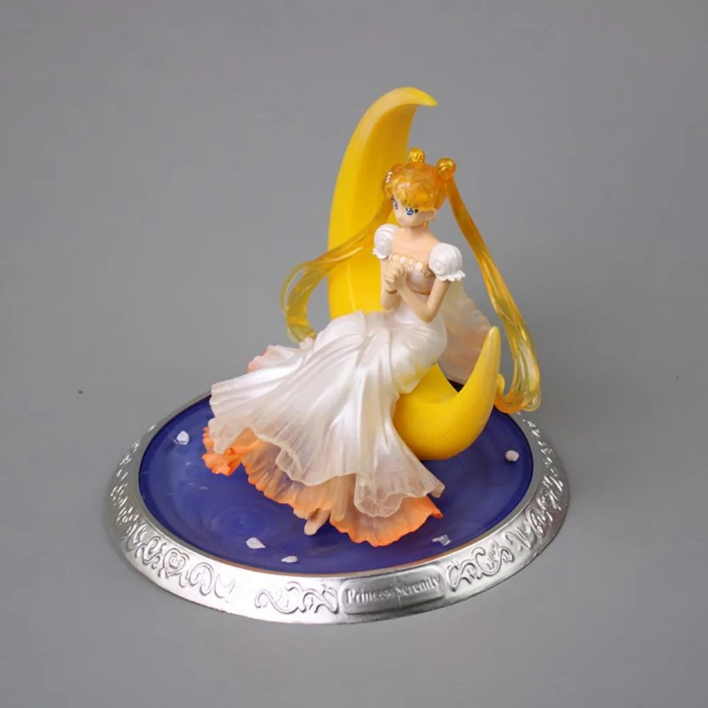 Sailor Moon Ornament Anime Surrounding Aesthetic Figure Model Glowing Night Light Room Desktop Decoration Cute Toy Children Gift