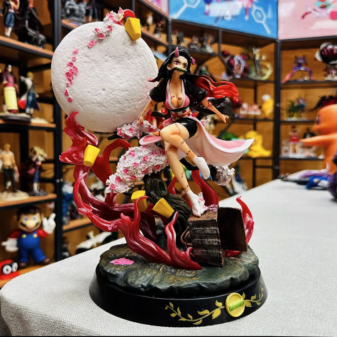 2025 New Blood Breaking Mi Bean Handmade Ghost Slayer Blade Magic Cube Stove Door Statue Anime Desktop Decoration Ornament