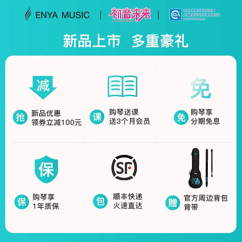 Nova U Hatsune Miku Joint Musical Instrument Carbon Fiber Children's Mini Guitar Beginner Ukulele Festival Gift Anime Peripheral