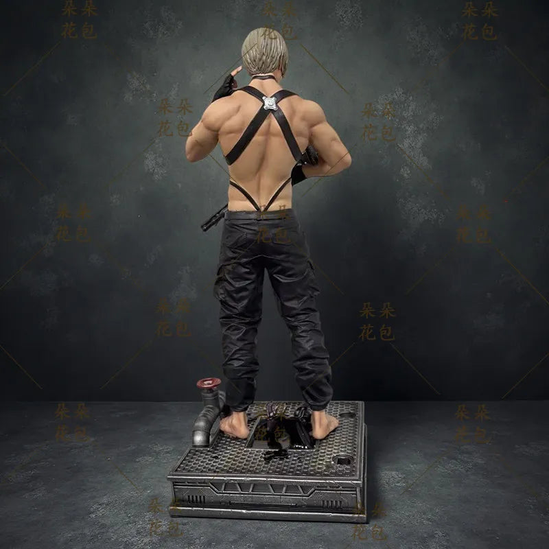 32cm Resident Evil Leon S. Kennedy Zombie Hunter Statue - Game Character Figure, Premium Collectible Desktop Model