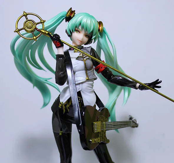 1/8 Anime MIKU guitar Figures Kit kawaii Resin GK DIY White Assembly GK Model Statue Toys doll Collection Gifts