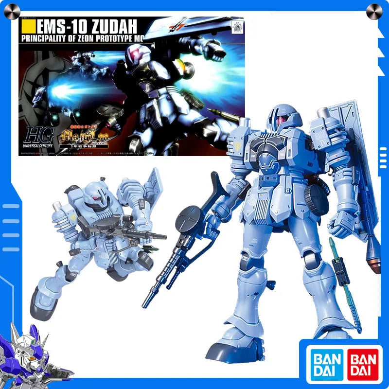 Original Bandai Gundam High Grade Kits 1/144 HGUC EMS-10 Zudah Anime Action Figure Assembly Model Collect Ornament Festival Gift