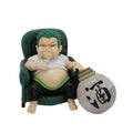 14CM Anime One Piece Luffy Zoro Sanji Animation Figure Sofa Drinking Fat House Series Toys Gift