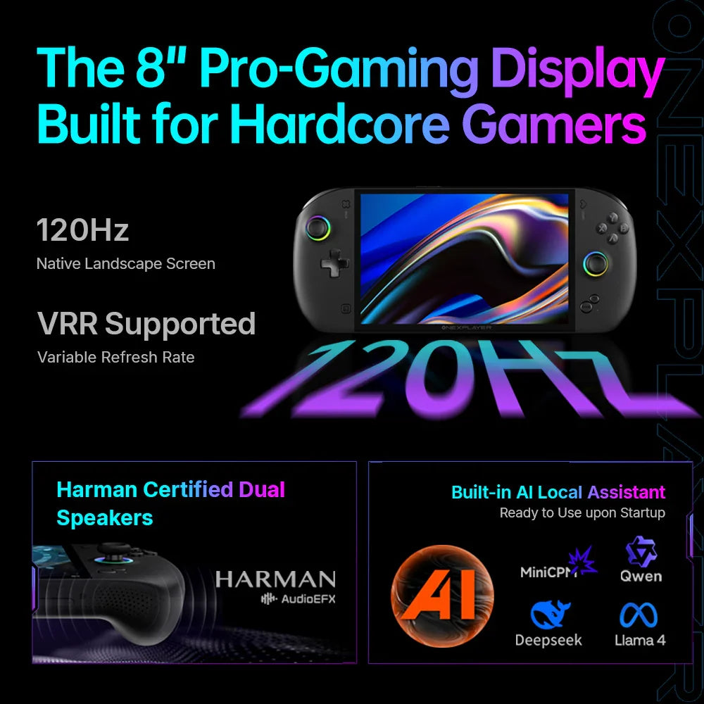 New OneXPlayer Apex MAX+ Gaming Tablet PC,  2-in-1 Windows 11 Laptop, Radeon 8060S GPU, Liquid Cooling Dock, 128GB RAM, 8TB SSD