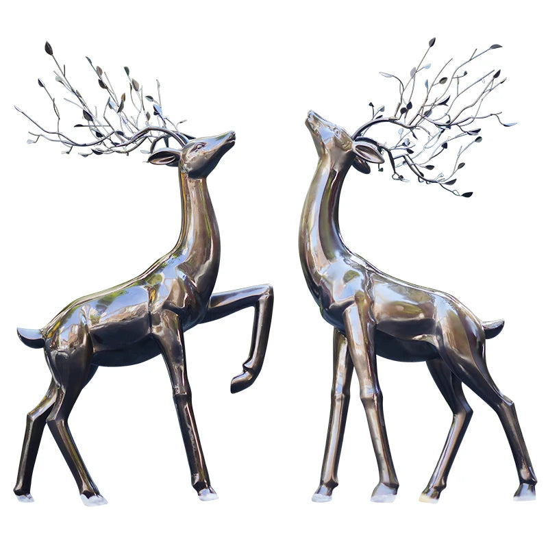 Outdoor abstract sika deer lawn decorative sculpture landscaping