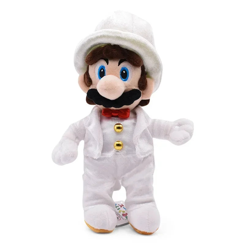 Super Marios Bros Toys Anime Figure Bowser Peach Princess Wedding Dress Cute Cartoon Kids Toys