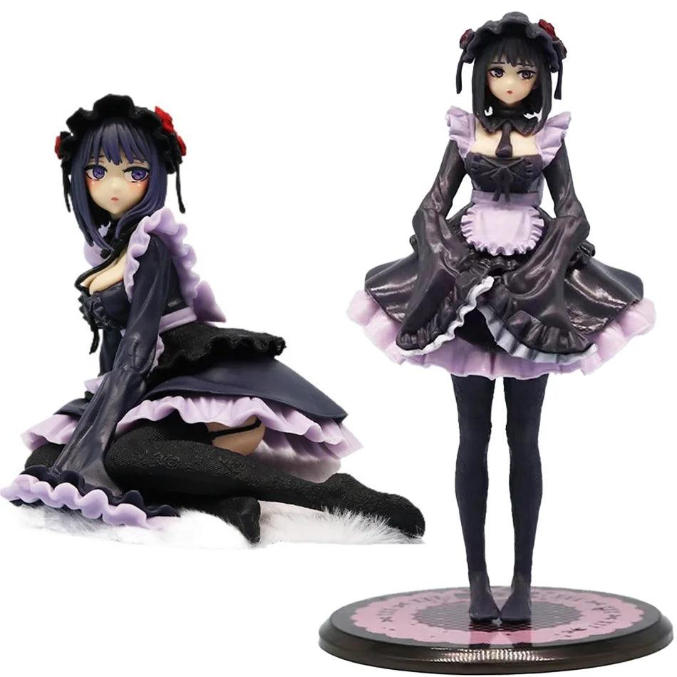 My Dress-Up Darling Two Anime Figure Standing And Sitting Black Maid Outfit Kitagawa Marin Action Figure Collection Model Toys