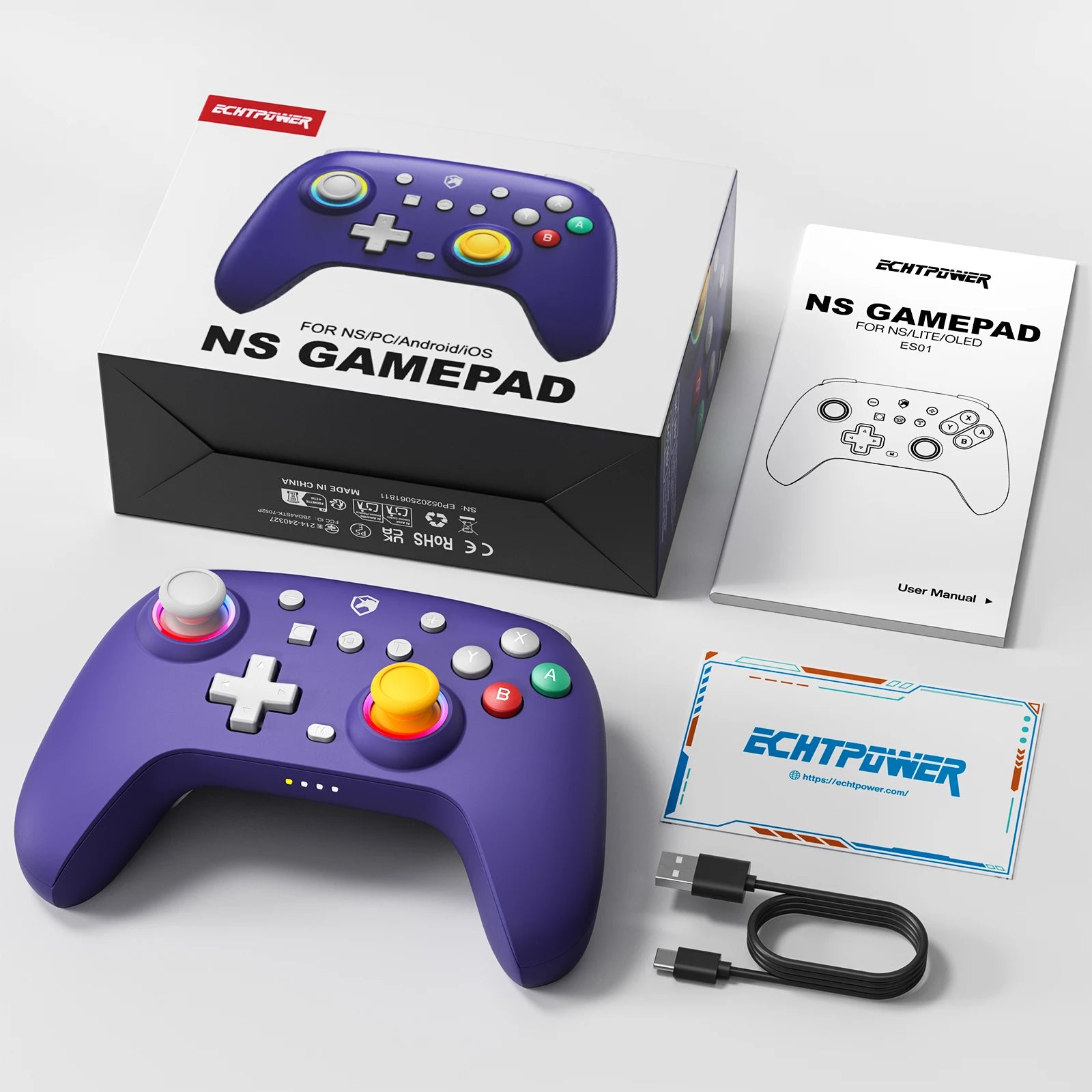 ECHTPower Wireless Gamepad Controller for Switch2/PC - Joystick for Video Game Consoles And Accessories