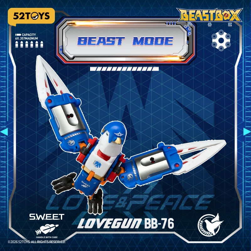 52TOYS BEASTBOX BB-76 LOVEGUN Deformation Dove Toys Action Figure, Collectible Converting Toys